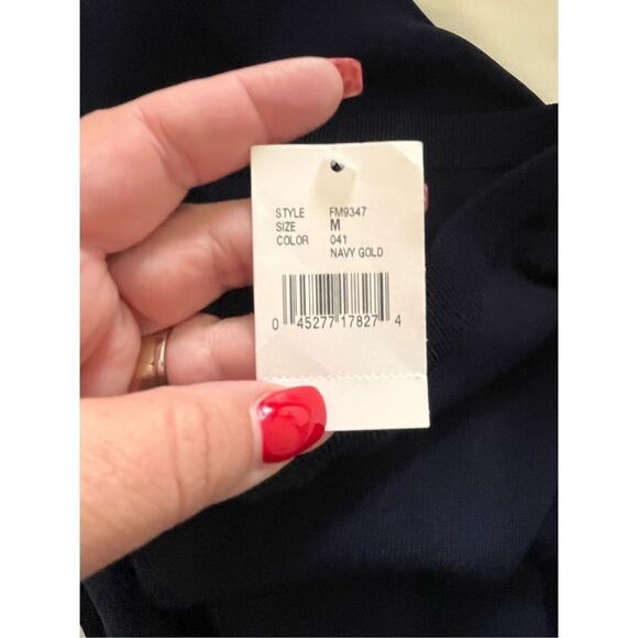 Sutton Studio Bloomingdales Navy Knit Straight - Picture 7 of 7